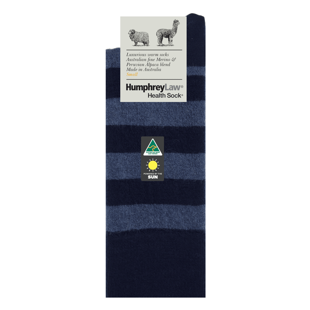 Humphrey Law Merino Alpaca Blend Striped Health Socks (Style 03C)