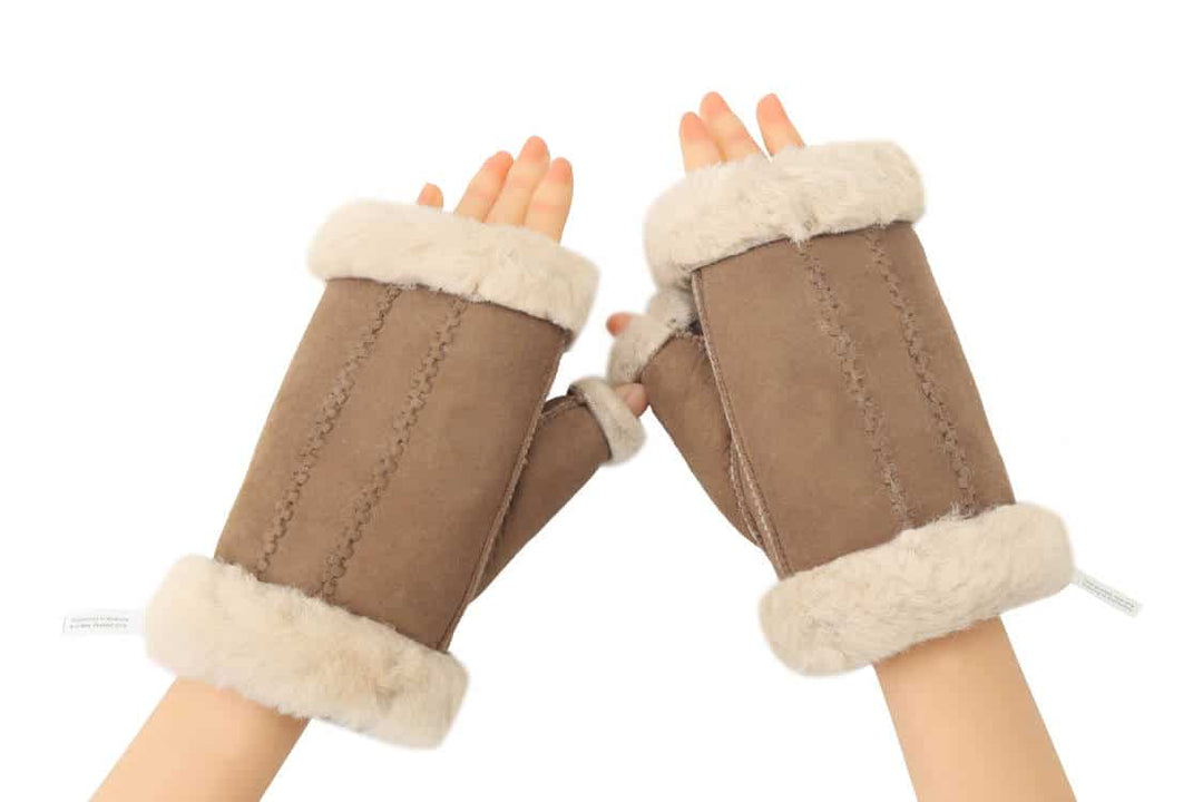 Fingerless Sheepskin Mittens