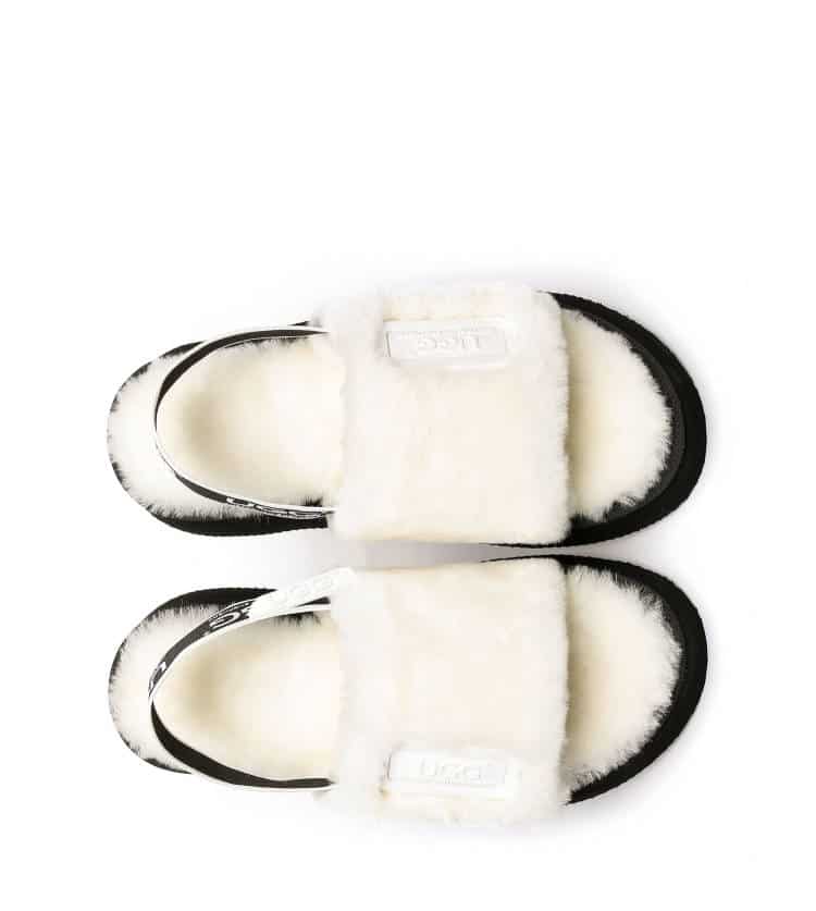 UGG BOOTS AUSTRALIA Australian Shepherd Women Slingback Platform Fluffy Slides Poppin