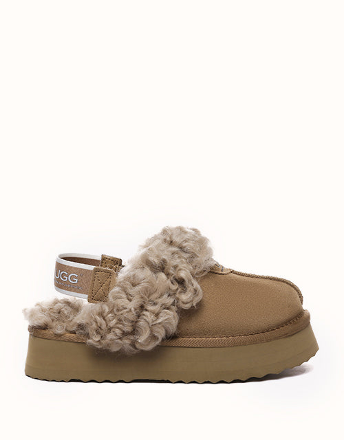 AUSTRALIAN SHEPHERD® Waffle Curly Platform Slippers