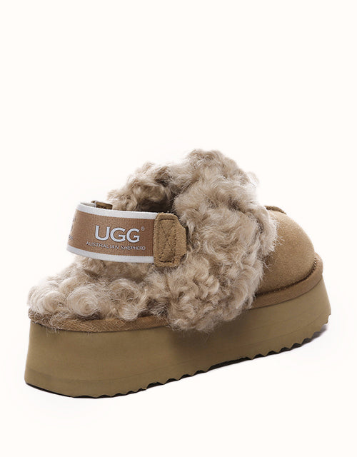 AUSTRALIAN SHEPHERD® Waffle Curly Platform Slippers