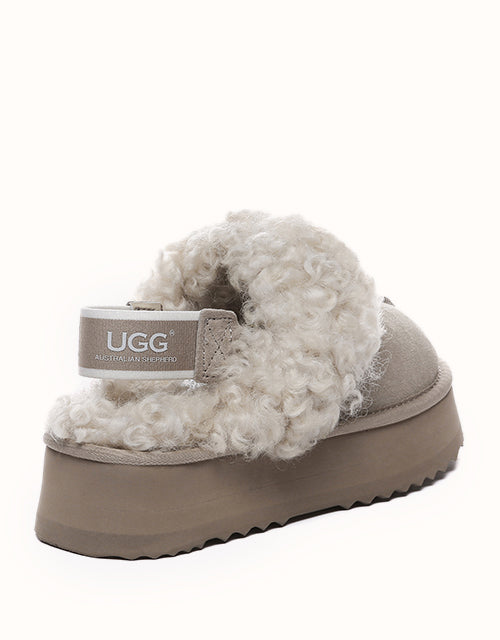 AUSTRALIAN SHEPHERD® Waffle Curly Platform Slippers