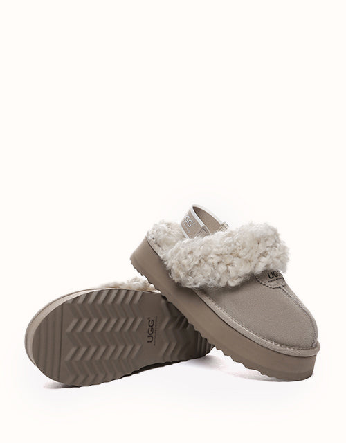AUSTRALIAN SHEPHERD® Waffle Curly Platform Slippers