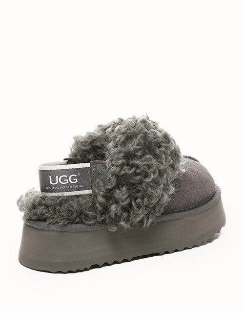 AUSTRALIAN SHEPHERD® Waffle Curly Platform Slippers