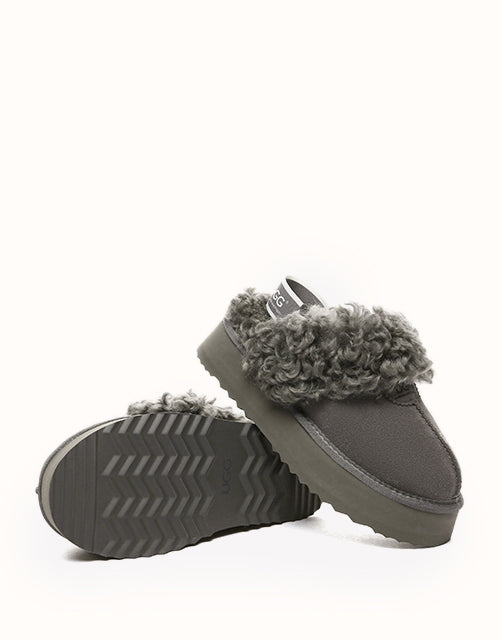 AUSTRALIAN SHEPHERD® Waffle Curly Platform Slippers