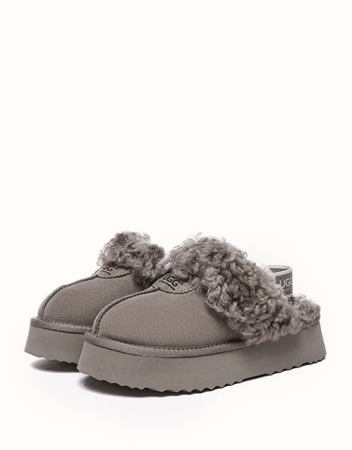 AUSTRALIAN SHEPHERD® Waffle Curly Platform Slippers