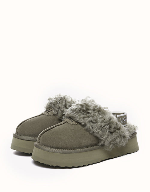 AUSTRALIAN SHEPHERD® Waffle Curly Platform Slippers
