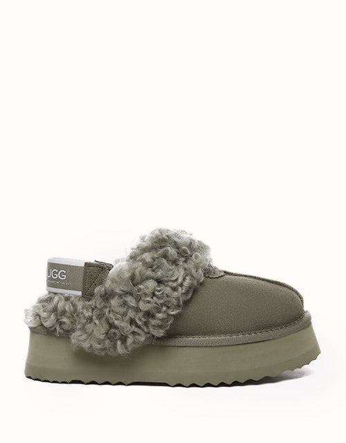 AUSTRALIAN SHEPHERD® Waffle Curly Platform Slippers
