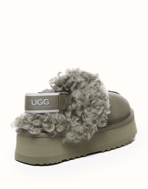AUSTRALIAN SHEPHERD® Waffle Curly Platform Slippers