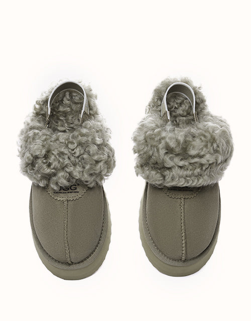 AUSTRALIAN SHEPHERD® Waffle Curly Platform Slippers