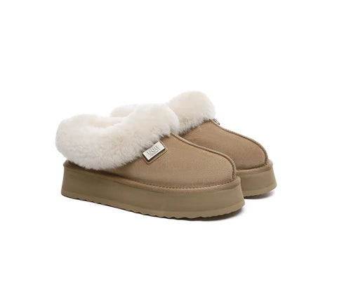 UGG BOOTS AUSTRALIA Australian Shepherd Women Sheepskin Wool Collar Ankle Platform Gabri