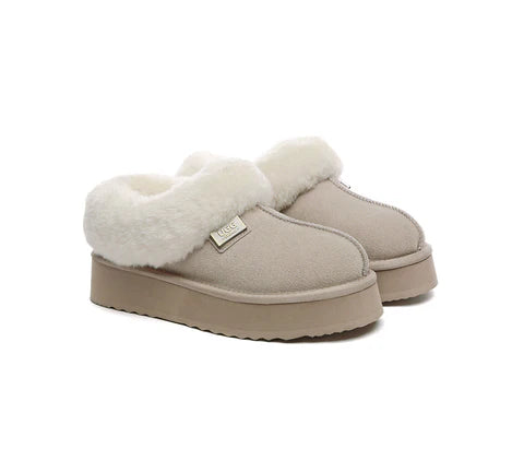 UGG BOOTS AUSTRALIA Australian Shepherd Women Sheepskin Wool Collar Ankle Platform Gabri