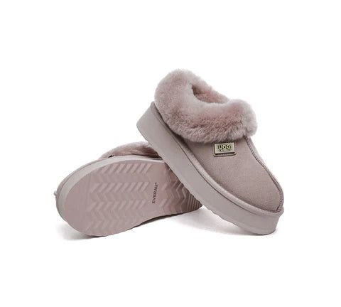 UGG BOOTS AUSTRALIA Australian Shepherd Women Sheepskin Wool Collar Ankle Platform Gabri