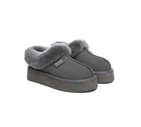 UGG BOOTS AUSTRALIA Australian Shepherd Women Sheepskin Wool Collar Ankle Platform Gabri