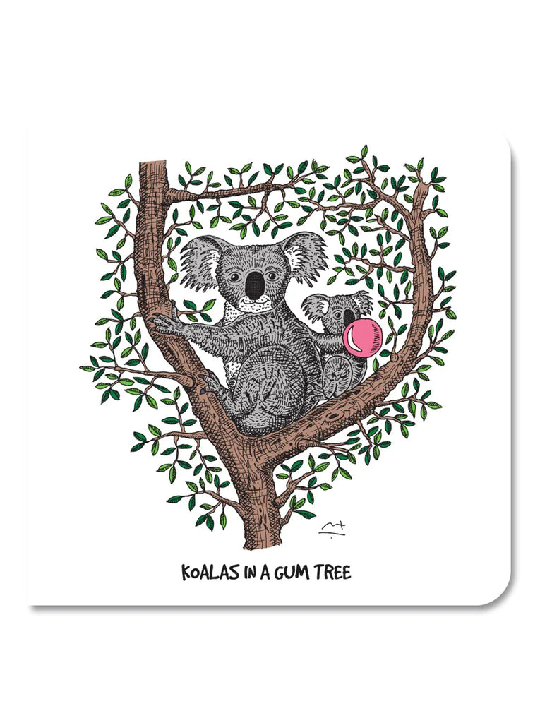 Koalas in a Gum Tree Greeting Card