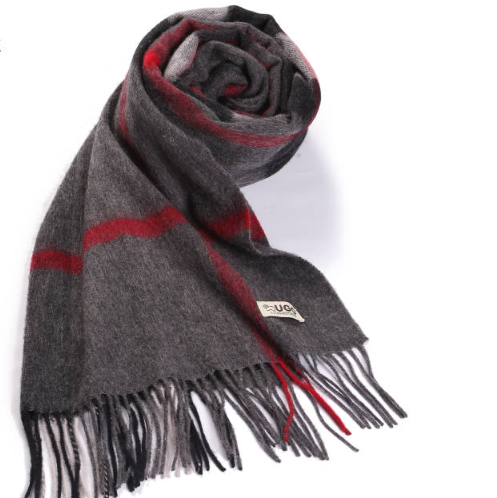 Ladies Wool Shawl Marino Wool Black&amp;Grey Check