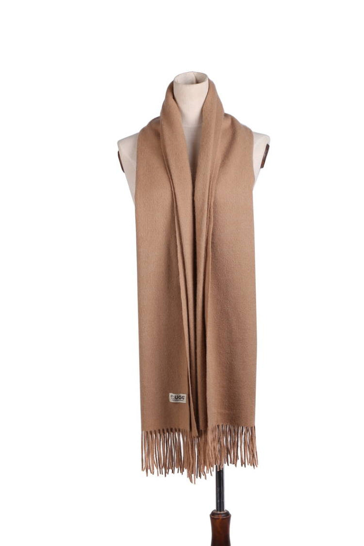 Ladies Wool Shawl Marino Wool Camel