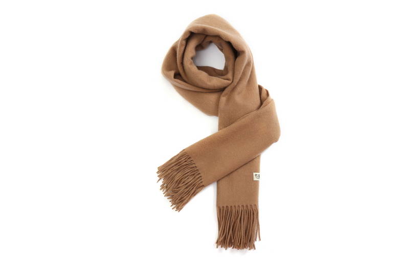 Ladies Wool Shawl Marino Wool Camel