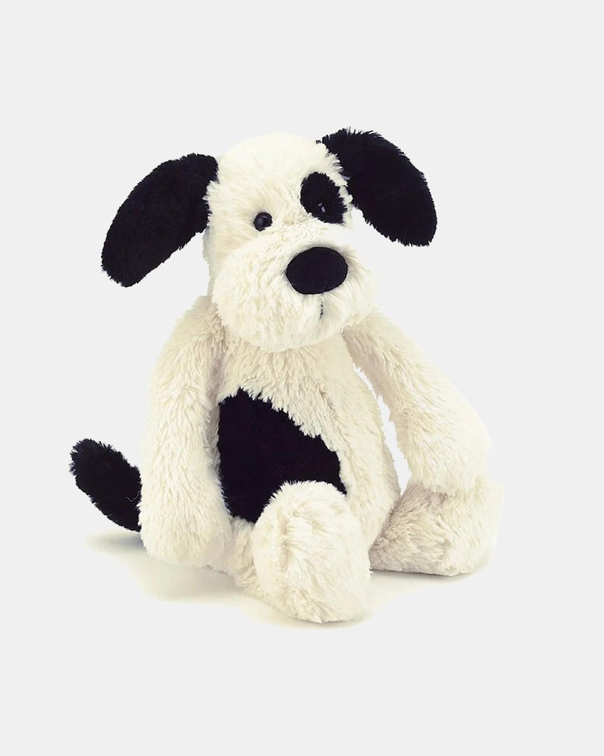 JELLYCAT Bashful Black &amp; Cream Puppy Small­