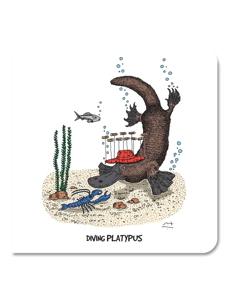 Diving Platypus Greeting Card